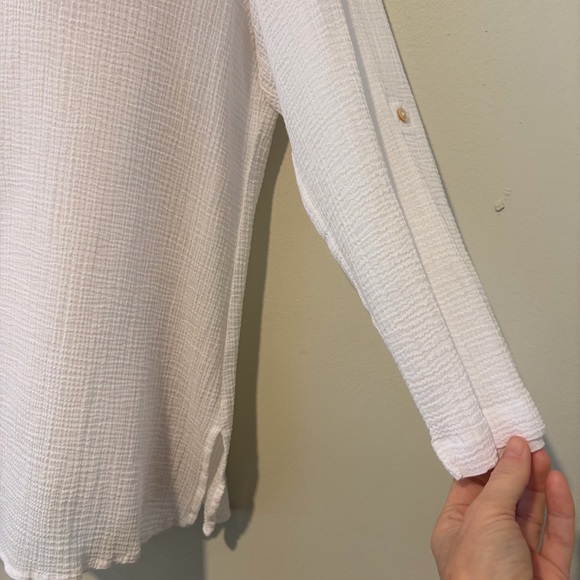 EUC! White TOMMY BAHAMA Coastview Gauze Top Size Small - Picture 5 of 11